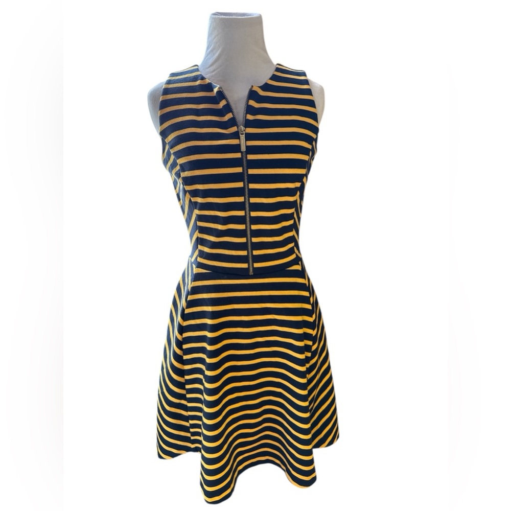 Michael Kors Yellow and Black Striped Dress use great condition